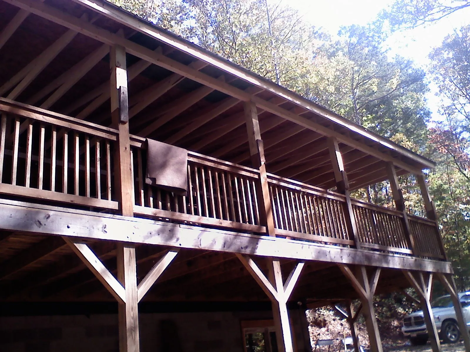 Timber framing under a new elevated porch and deck — Roof Leak Repair in Cashion by Roofing Brothers